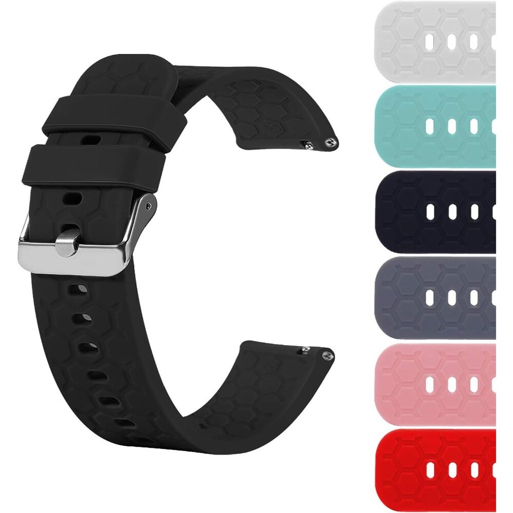 18mm 20mm 22mm Width Silicone Quick Release Wristband Replacement Sports Straps